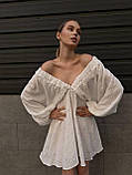 Повітряна та легка сукня з мусліну прошви Розмір 42-46 оверсайз, фото 2