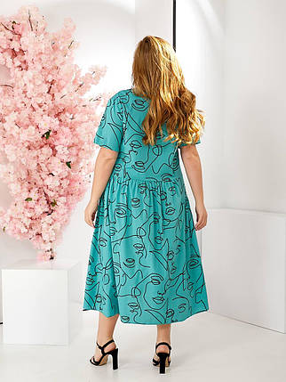 Бавовняне літнє плаття вільного крою міді великі розміри, фото 3