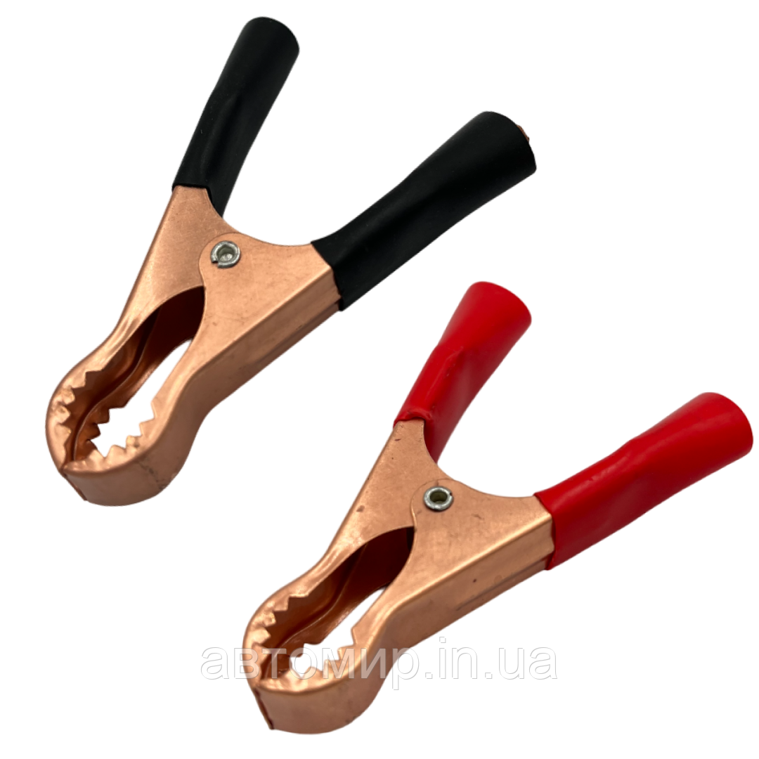 Автомобільні крокодили затискача акумуляторні 50А 7.5 см (2шт), фото 1