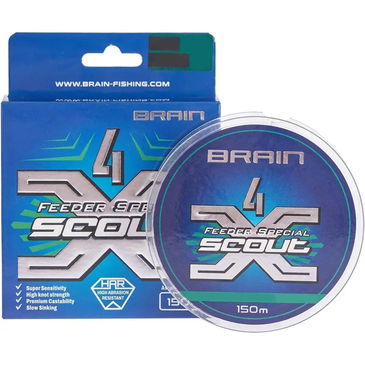 Шнур Brain Scout 4X 150m (camo) 0.080mm 4.4kg, фото 1