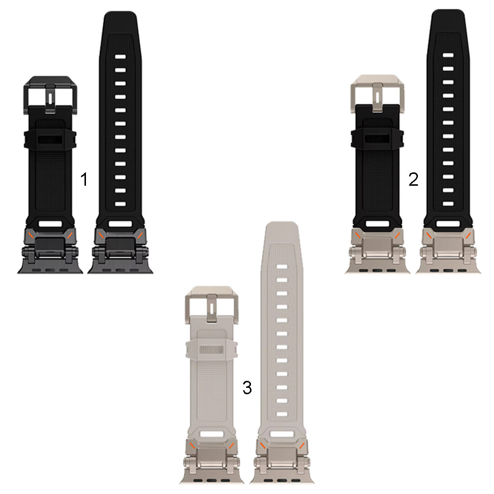 Силікон+метал ремінець для Apple Watch 49 / 46 / 45 / 44 mm, фото 1