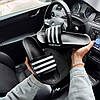 Чоловічі тапки Adidas шльопанці Адідас тапочки чорно-білі сланці літні, фото 7