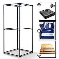 Душ літній з баком для води 100 л + лійка + шторкою + піддон