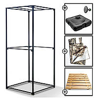 Душ літній дачний розбірний вуличний з трапом з баком для води 100 л з лійкою і шторкою.