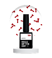 NAILSOFTHEDAY FUN! top 02 — фінішне покриття для нігтів з червоним арт-декором , без липкого шару, 10 мл