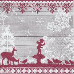 Серветка для декупажу "Новорічний орнамент", розмір 33*33 см, тришарова