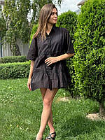 Туніка пляжна, батист, колір чорний