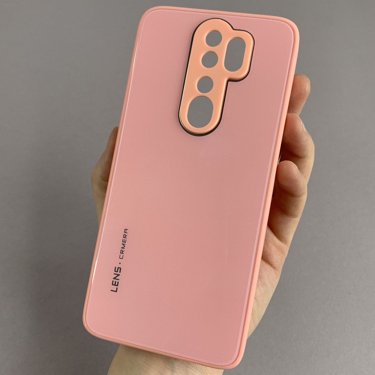 Чохол для Xiaomi Redmi Note 8 Pro скляний чохол із захистом для камери на сяомі редмі нот 8 про рожевий k9e