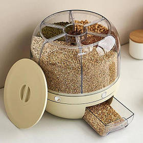 Великий диспенсер для круп до 6кг, органайзер, що обертається, для зберігання сипучих продуктів