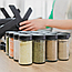Набір для спецій 18 скляних баночок на кухню Spice Rack Обертова спецівниця на підставці, фото 8