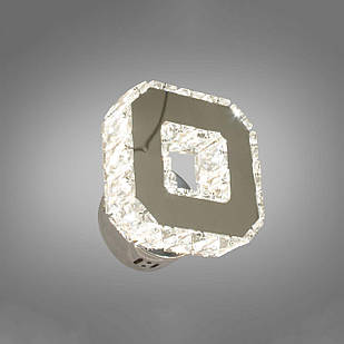 Світлодіодне бра LED 6 Вт кришталеве колір каркасу хром D-0714HR