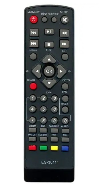 Пульт ДК до T2 тюнерів Eurosky ES-11, ES-15, ES-16, ES-17, ES-18, фото 1