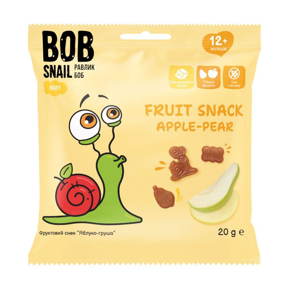 Фруктовий снек Яблуко-Груша ,20г Bob Snail, фото 1