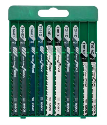 Набір пильних полотен (пилок) Bosch Wood (10 шт.) (2609256744), фото 1