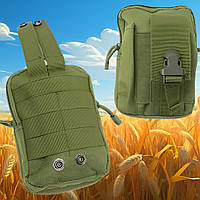 Сумка на пояс тактическая 18х13х3 см, А50 / Армейская поясная сумка на систему Molle /Мужской поясной подсумок