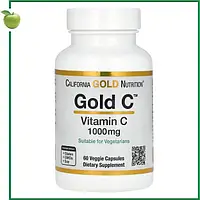 Gold C, вітамін С, 1000 мг, 60 вегетаріанських капсул, California Gold Nutrition, США