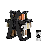 Спецівниця органайзер на підставці 18 скляних баночок Spice Rack Набір обертовий для спецій на кухню, фото 10