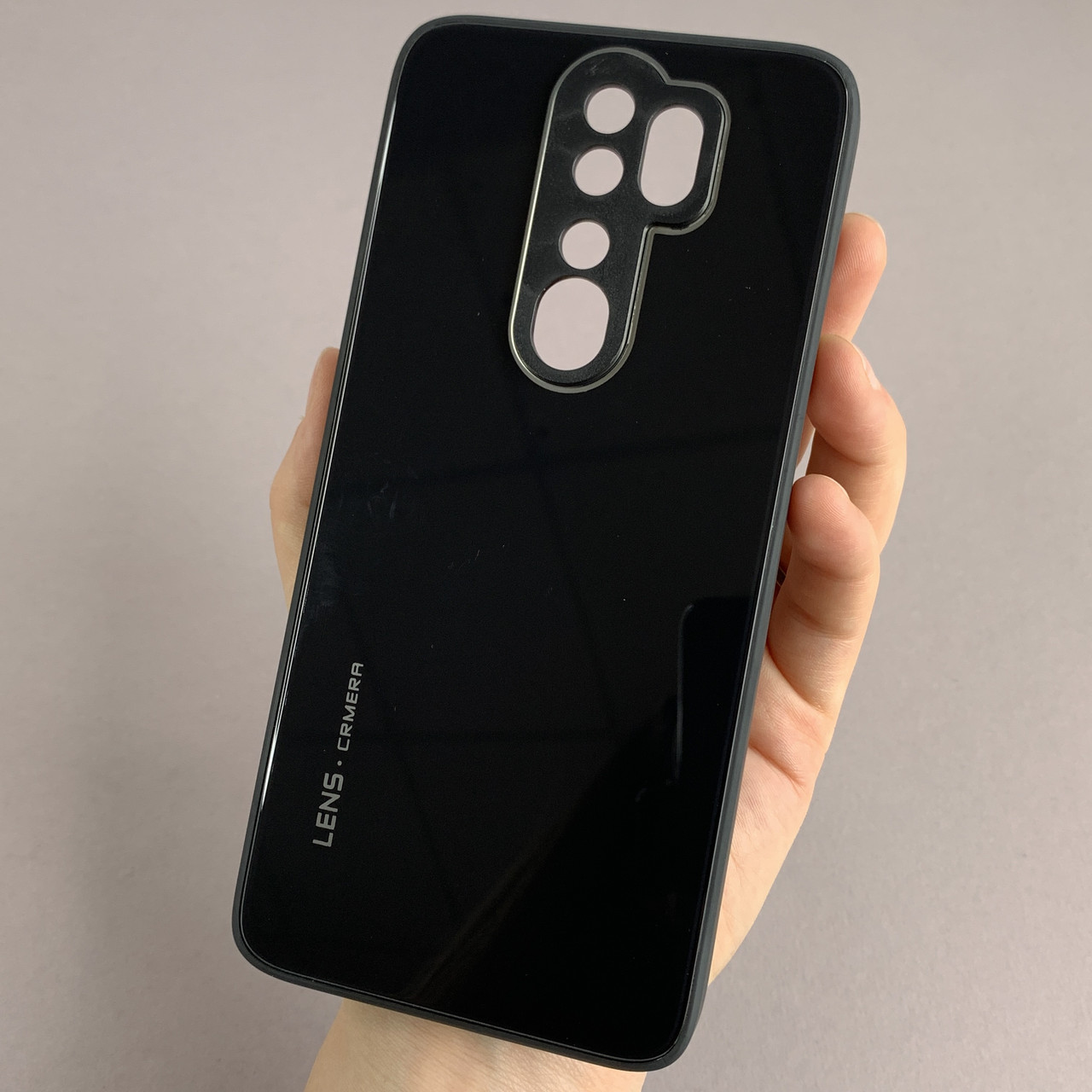Чохол для Xiaomi Redmi Note 8 Pro скляний чохол із захистом для камери на сяомі редмі нот 8 про чорний k9e