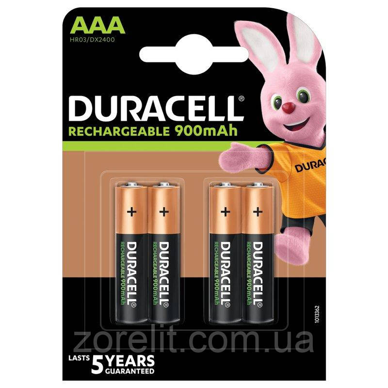 Акумулятор Duracell Recharge AAA/(HR03), 900mAh, LSD Ni-MH (4 бат. на блістері) ціна за один блістер