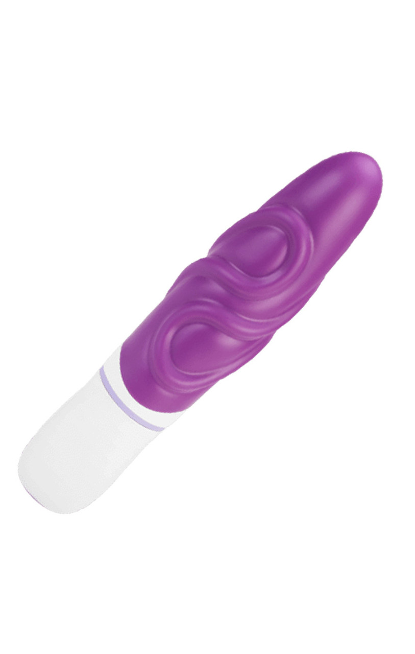 Розкішний вібратор з опуклими ребрашками для стимуляції AMOR BIG VIBRATOR BRUCE Violet (Застосунок НЕ