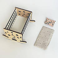 Постільна білизна у колиску Еко для Лол та ляльок до 12 см 2 од. NestWood, фото 2