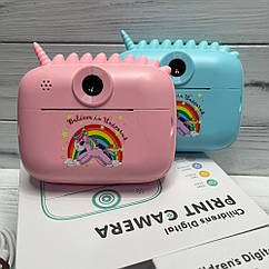 Дитячий фотоапарат моментального друку S5 Єдиноріг + 2 рулони паперу