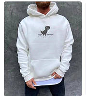 Чоловіче худі на флісі з принтом динозавра 46\48