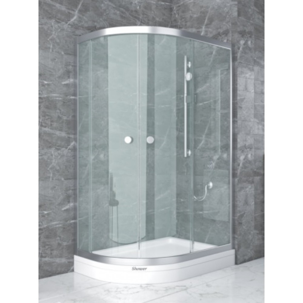 Душова кабіна Shower SATURN STN-062 L 120х80х190см без піддону ліва розсувні двері матове скло 5мм