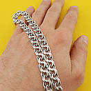 Широкий чоловічий срібний ланцюжок плоский Бісмарк ширина 8 мм 50 см, фото 3