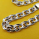 Широка срібна цепочка чоловіча плоский Бісмарк ширина 8 мм 60 см, фото 7