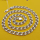 Широкий чоловічий срібний ланцюжок плоский Бісмарк ширина 8 мм 50 см, фото 10