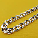 Широка срібна цепочка чоловіча плоский Бісмарк ширина 8 мм 60 см, фото 10