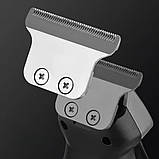 Акумуляторна машинка для стрижки волосся KH001 Бездротовий портативний триммер з 3 насадками, фото 5