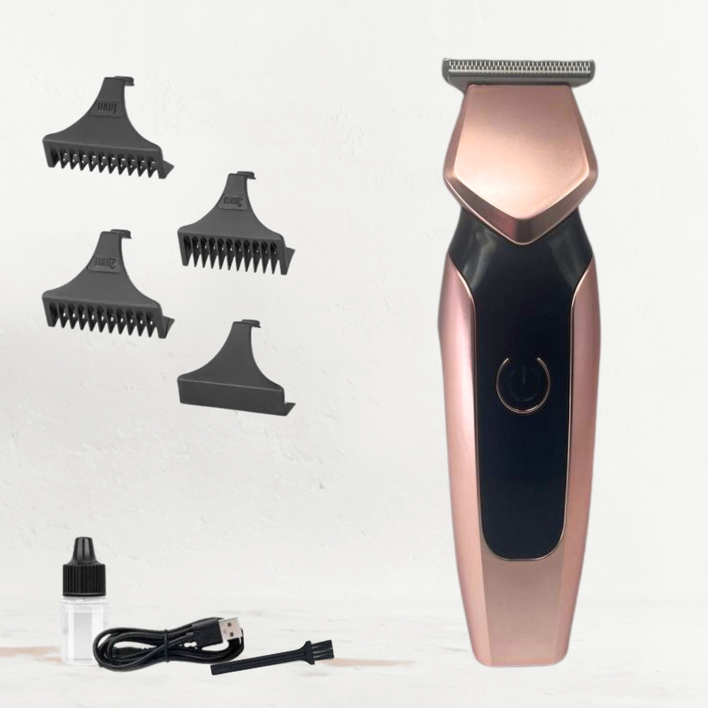 Акумуляторна машинка для стрижки волосся KH001 Бездротовий портативний триммер з 3 насадками, фото 1