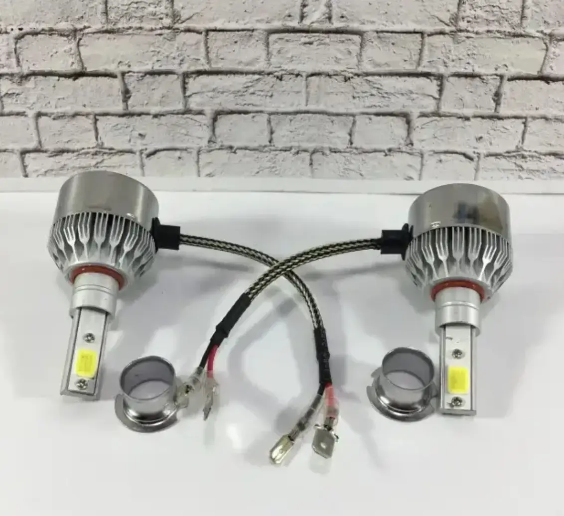 Світлодіодні LED лампи в фару авто H1 12V-24V C6 6000K CHIP COB активне охолодження