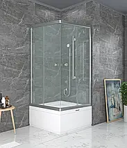 Душова кабіна Shower SATURN STN-1019 90х90х160 см з піддоном розсувні двері скло 5 мм, фото 3