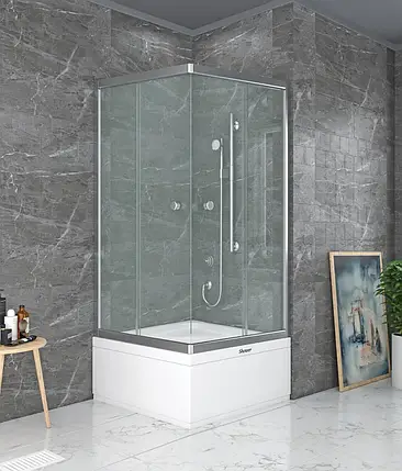 Душова кабіна Shower SATURN STN-1019 90х90х160 см з піддоном розсувні двері скло 5 мм, фото 3