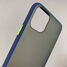Чохол для Apple iPhone 11 Pro Max чохол Totu з кольоровими кнопками на телефон айфон 11 про макс темно-синій tcb, фото 3