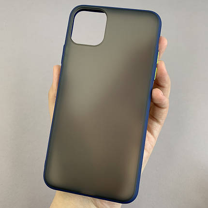 Чохол для Apple iPhone 11 Pro Max чохол Totu з кольоровими кнопками на телефон айфон 11 про макс темно-синій tcb, фото 1