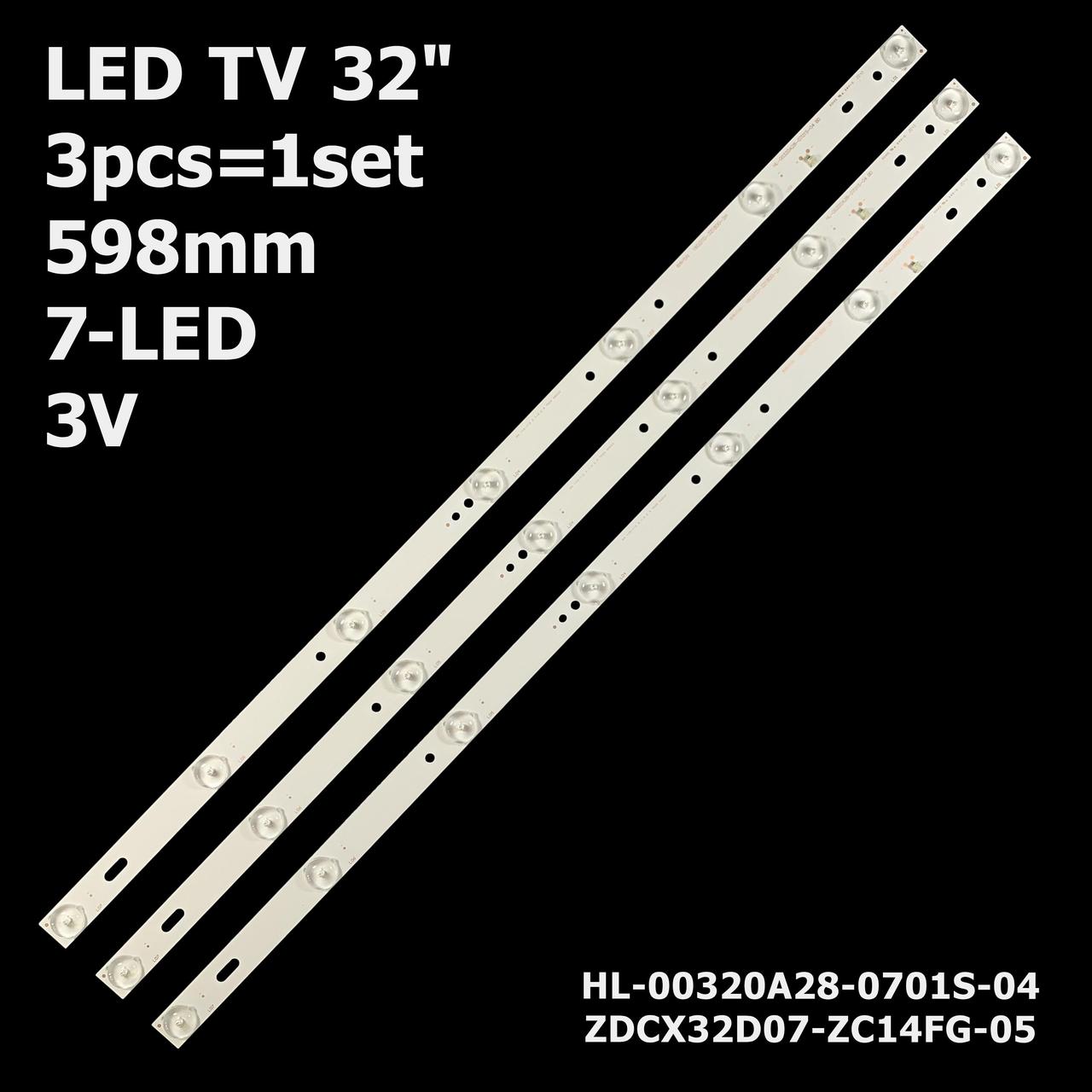 LED підсвітка 32" HL-00320A28-0701S-04180.DT0-321800-2H (ZDCX32D07-ZC14FG-05)  32LEM-1007/T2C  32CH15-T2 1