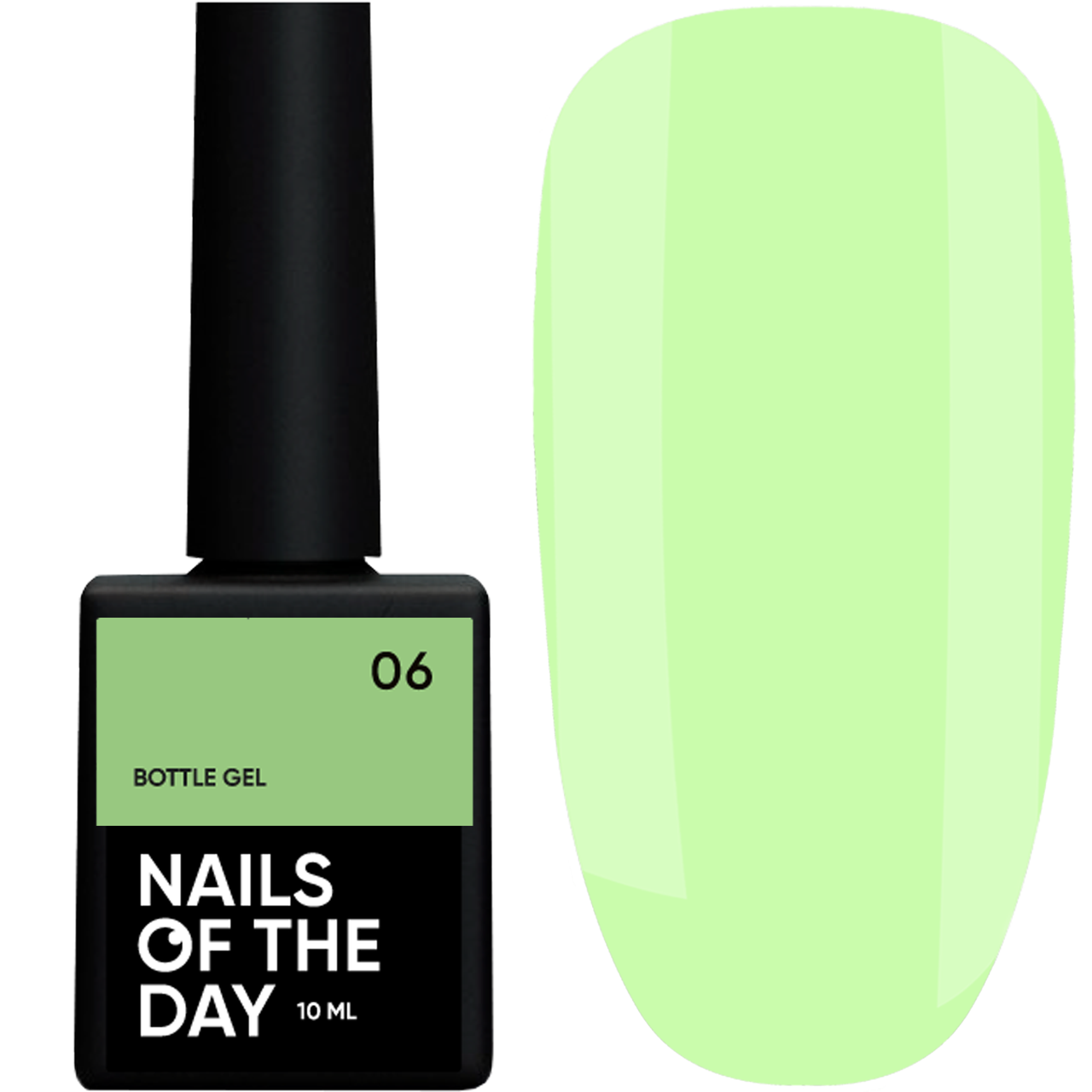 Рідкий гель Nails Of The Day NOTD Bottle Gel №06, 10 мл салатовий