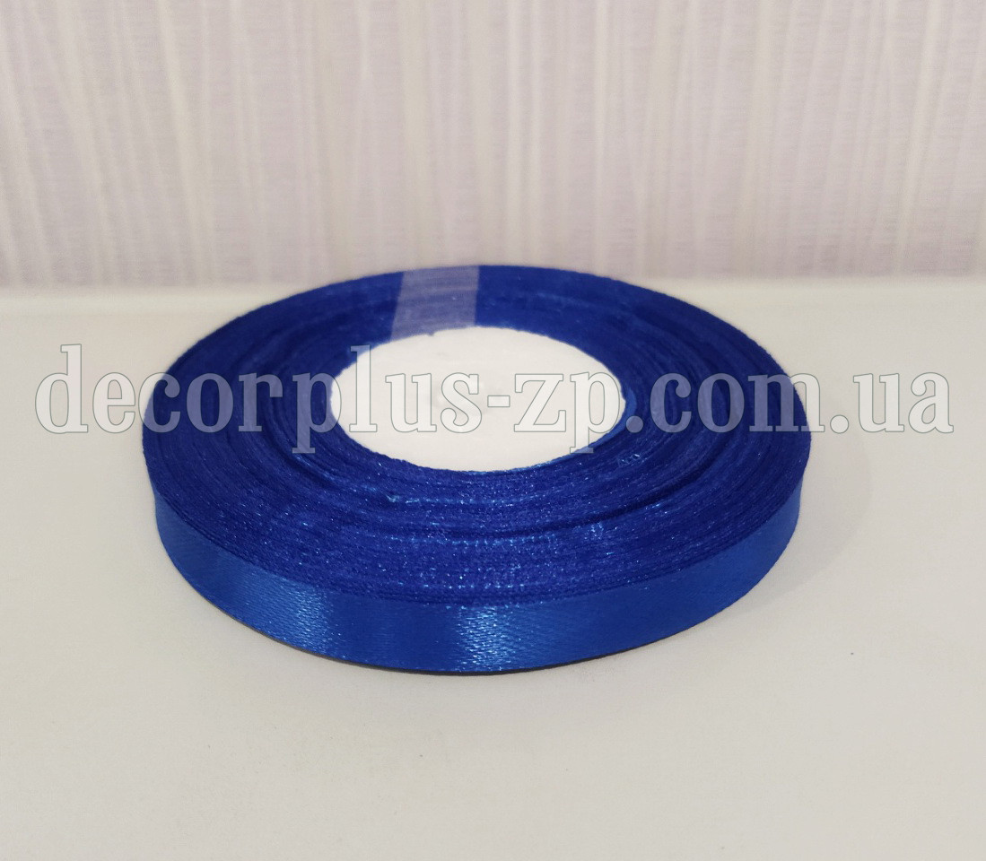 Стрічка атласна 0,9 см синя, фото 1
