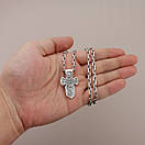 Чоловіча срібна цепочка якір і освячений кулон хрестик меч Архангела Михаїла православний. Довжина 55 см, фото 3