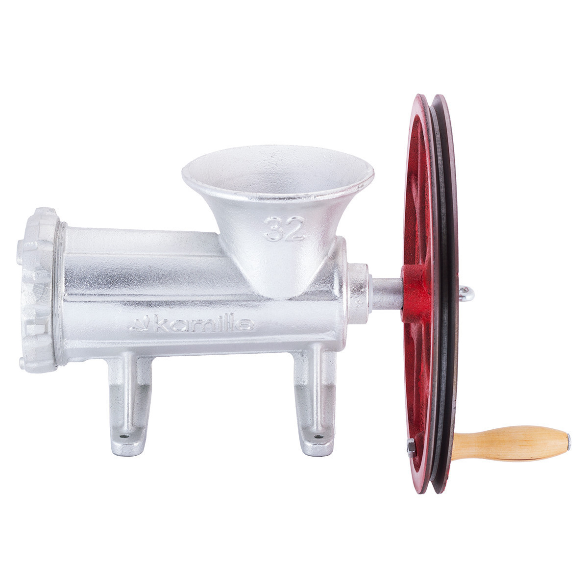 М'ясорубка ручна Kamille чавунна з 3 насадками 27,5х13х18см KM-6524, фото 1