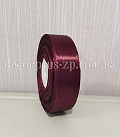 Стрічка атласна 2,50 см, винний колір