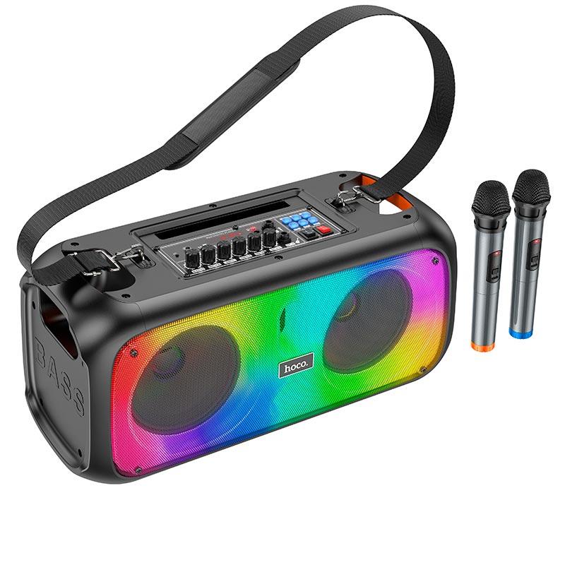 Акустика-караоке HOCO Party wireless dual mic outdoor BT speaker bs54 |BT5.1, 2Mic, 3H, AUX/FM/TF| чорна