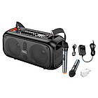 Акустика-караоке HOCO Party wireless dual mic outdoor BT speaker bs54 |BT5.1, 2Mic, 3H, AUX/FM/TF| чорна, фото 3