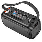 Акустика-караоке HOCO Party wireless dual mic outdoor BT speaker bs54 |BT5.1, 2Mic, 3H, AUX/FM/TF| чорна, фото 5