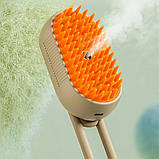 Паровий гребінець для котів та собак Електрична щітка з парою 3в1 для домашніх тварин, фото 9