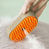 Паровий гребінець для котів та собак Електрична щітка з парою 3в1 для домашніх тварин, фото 8